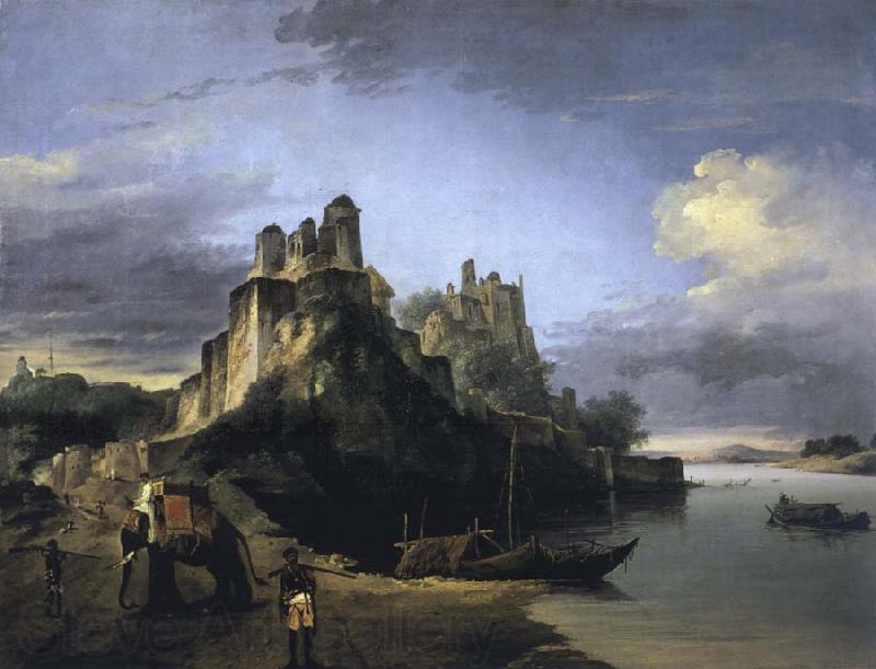 unknow artist A View of the West Side of the Fortress of Chunargarh on the Ganges Norge oil painting art